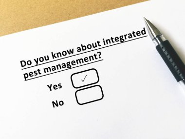 A person is answering question about food manufacturing. He knows about integrated pest management.