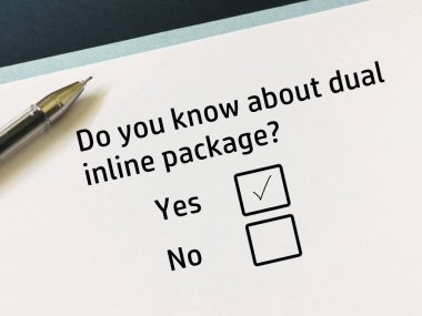 One person is answering question about electronics. He knows about dual inline package.