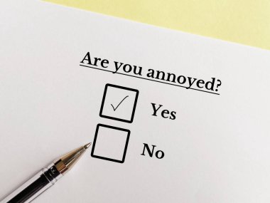 One person is answering question. He thinks he is annoyed.