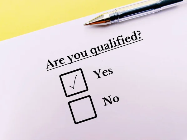 One Person Answering Question Thinks Qualified — Stockfoto