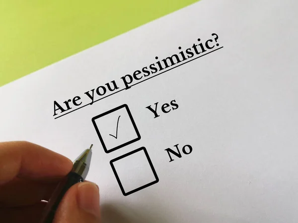 One Person Answering Question Thinks Pessimistic — Foto de Stock