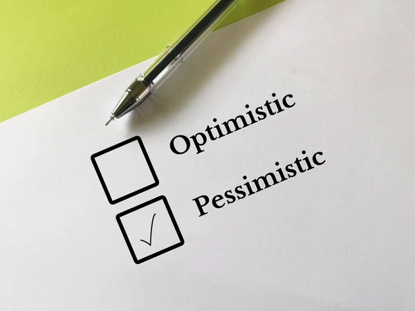 One Person Answering Question Thinks Pessimistic — Stok Foto