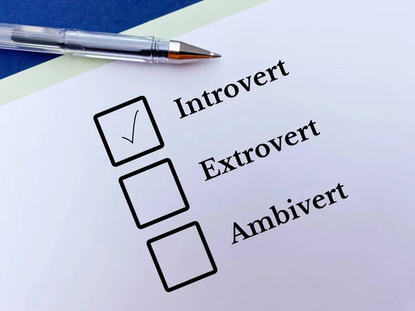 One person is answering question. He thinks he is introvert.