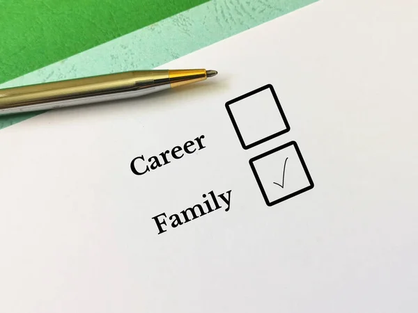 One Person Answering Question Chooses Family Career — Foto de Stock