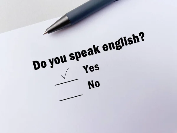 One Person Answering Question Languages Speaks English — Φωτογραφία Αρχείου