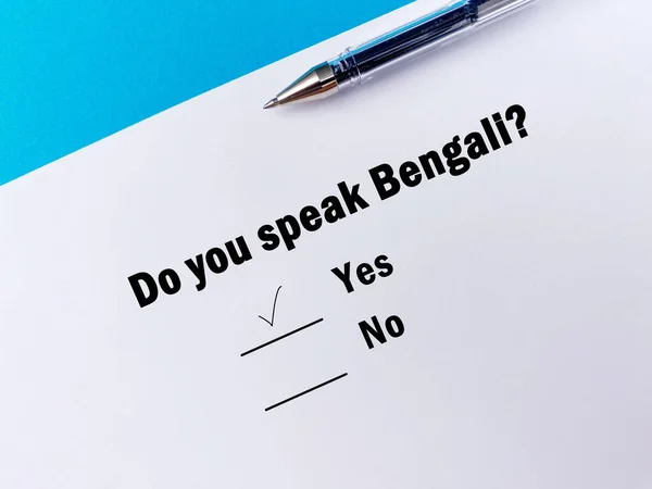One Person Answering Question Languages Speaks Bengali — стокове фото