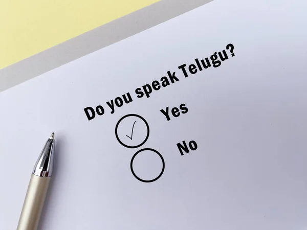 One Person Answering Question Languages Speaks Telugu — Foto de Stock