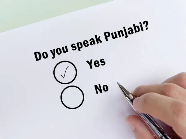 One Person Answering Question Languages Speaks Punjabi — Foto de Stock