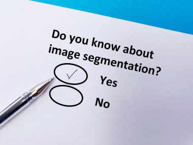 Bir kişi yapay zekayla ilgili soruya cevap veriyor. Resim segmentasyonunu biliyor..