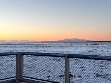 Uyuyan Bayan, Susitna Dağı. Anchorage, Alaska 'da. Yüksek kalite fotoğraf