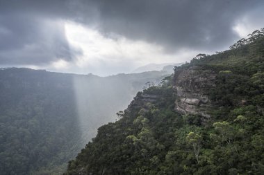 Blue Mountains, New South Wales, Avustralya 'da Landslip Gözcüsü.