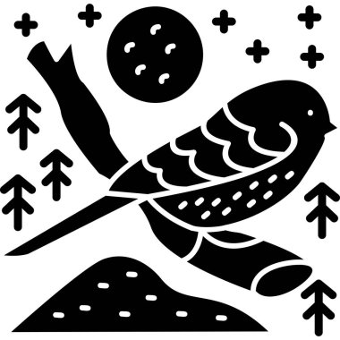 Baykuş ve kuşun ahşap kesimi çizimi