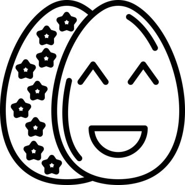 Paskalya yumurtası simgesi, vektör illüstrasyonu