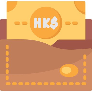 Sikke simgeli cüzdan, düz biçim tasarımı