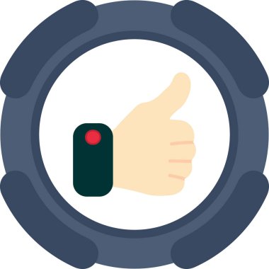 Akıllı telefon simgesi ile el, vektör illüstrasyonu