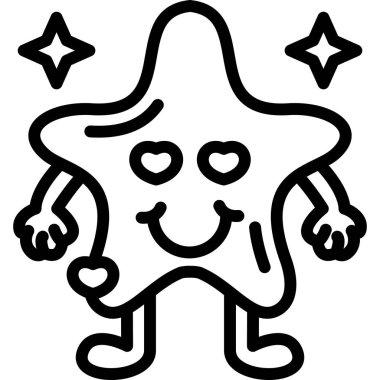 Mutlu yıldız. Web simgesi vektör illüstrasyonu