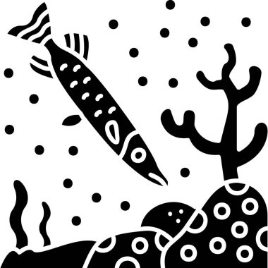 Deniz ve balığın vektör çizimi