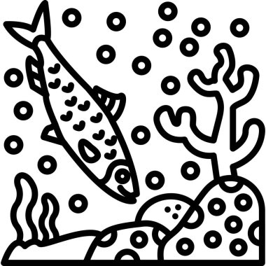 Balık. Web simgesi basit illüstrasyon