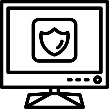 Bilgisayar güvenlik simgesi ana hat biçiminde