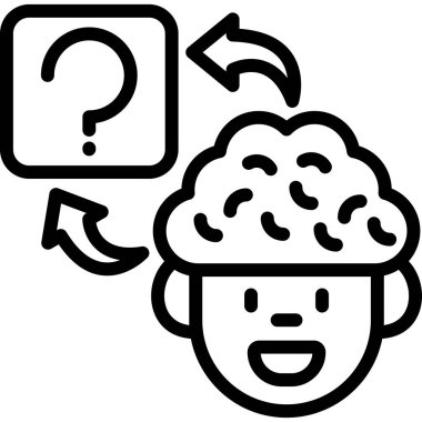 Beyin simgesi, vektör illüstrasyonu