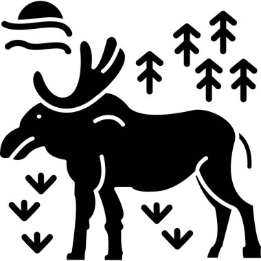 Geyik geyiği simgesi - taslak biçiminde