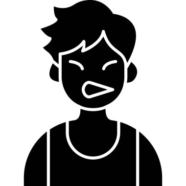 Genç kadın avatar karakter vektör çizimi tasarımı