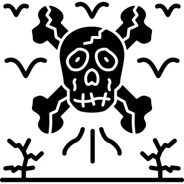 kafatası simgesi, vektör illüstrasyonu