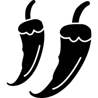 Chili biber simgesi, vektör illüstrasyonu