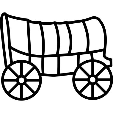 Vagon ikonu. Web için vagon vektör simgesinin özet çizimi
