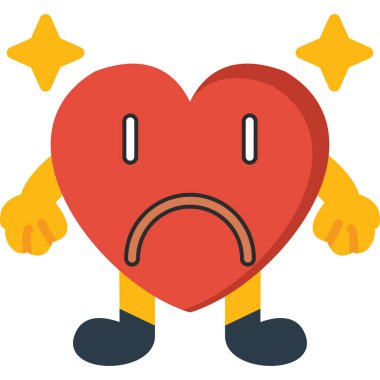 Üzgün bir kalp, hüzünlü bir ifade, resimli, arka planda,