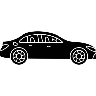 araba simgesi, siyah basit biçim