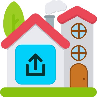 ev simgesini düz bir şekilde inşa etmek