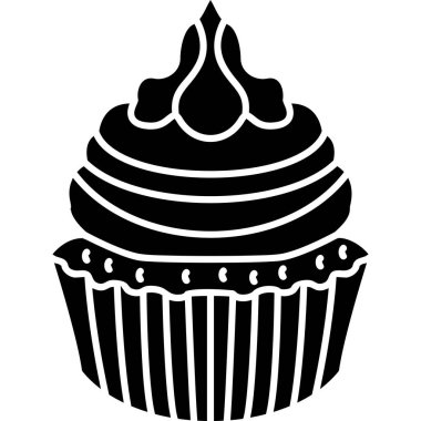 Kek tatlı ikonu katı bir şekilde