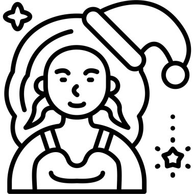 Noelci kadın. Web basit illüstrasyonu