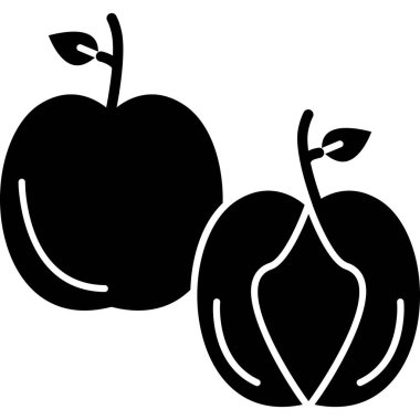 ana hatları ile sağlıklı elma yemeği simgesi