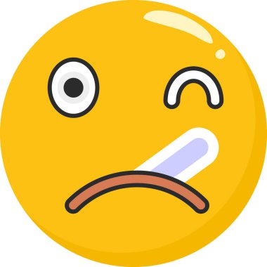 hüzünlü ifade, illüstrasyon, beyaz arkaplan üzerindeki vektör.