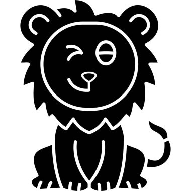 aslan web simgesi, vektör illüstrasyonu