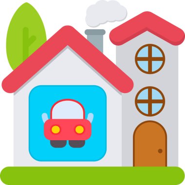 araba evi simgesi düz stil