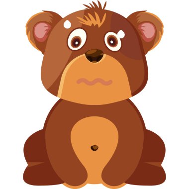 şirin çizgi film ayısı, vektör illüstrasyon rengi karakteri