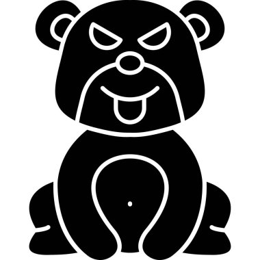 panda ayı simgesi, basit vektör illüstrasyonu