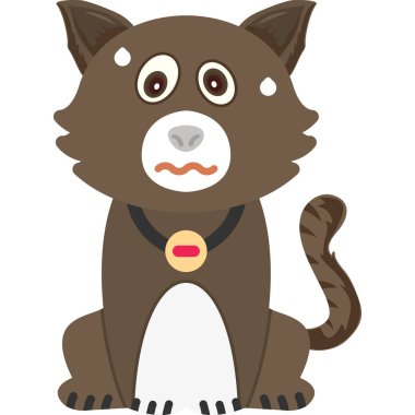 hayvan kedi çizgi film simgesi düz stil