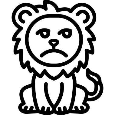 Kızgın aslan çizgi film simgesi