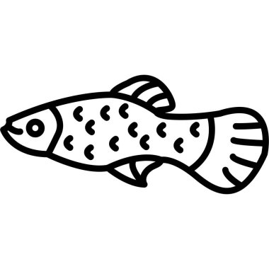 Beyaz arka planda izole edilmiş balık simgesi vektörü