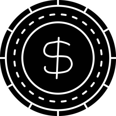 Madeni para dolar simgesi taslak biçimi