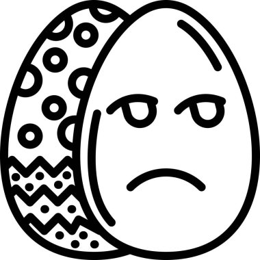 Kırık yumurta, vektör ya da renk çizimi olan kızgın yüz.