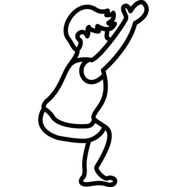 Kolları havada bir adam, satır biçimi simgesi