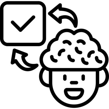 Beyin simgesi, modern vektör çizimi