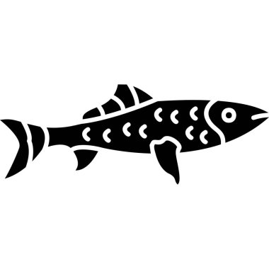 Düz moda balık simgesi izole.