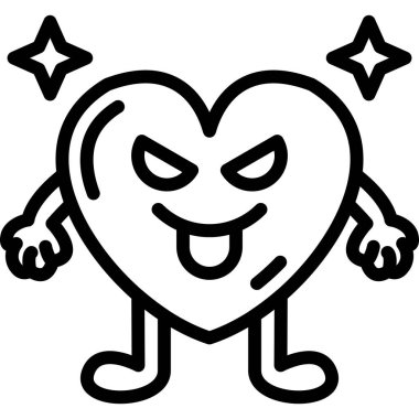 Çizgi film kalp simgesinin vektör illüstrasyonu