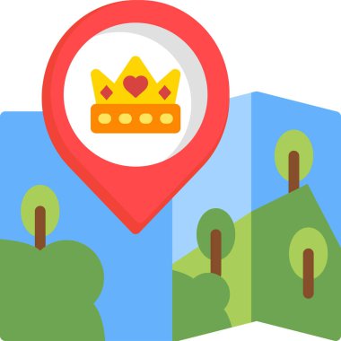 harita simgesi vektör illüstrasyonu